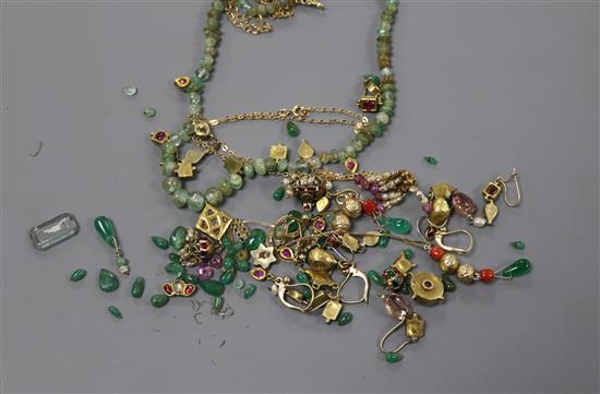 A group of assorted mainly Indian gem set jewellery.